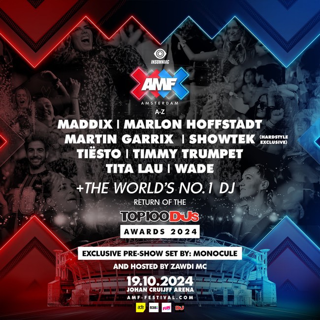 AMF host opnieuw DJ mag top 100 djs awards