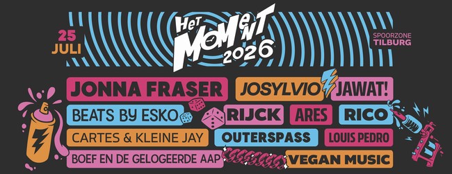 Eerste namen voor Het Moment 2026: Jonna Fraser, Josylvio, Esko, Cartes & Kleine Jay en meer