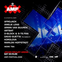 AMF onthult 2026 line-up met Afrojack, Amelie Lens, Armin van Buuren, David Guetta, Marlon Hoffstadt en meer